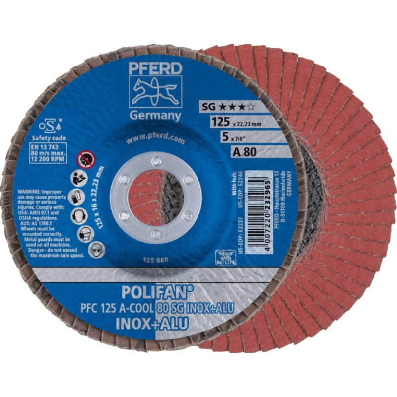 Pferd Lameļu disks SG INOX+ALU 125mm P80 PFC, Pferd