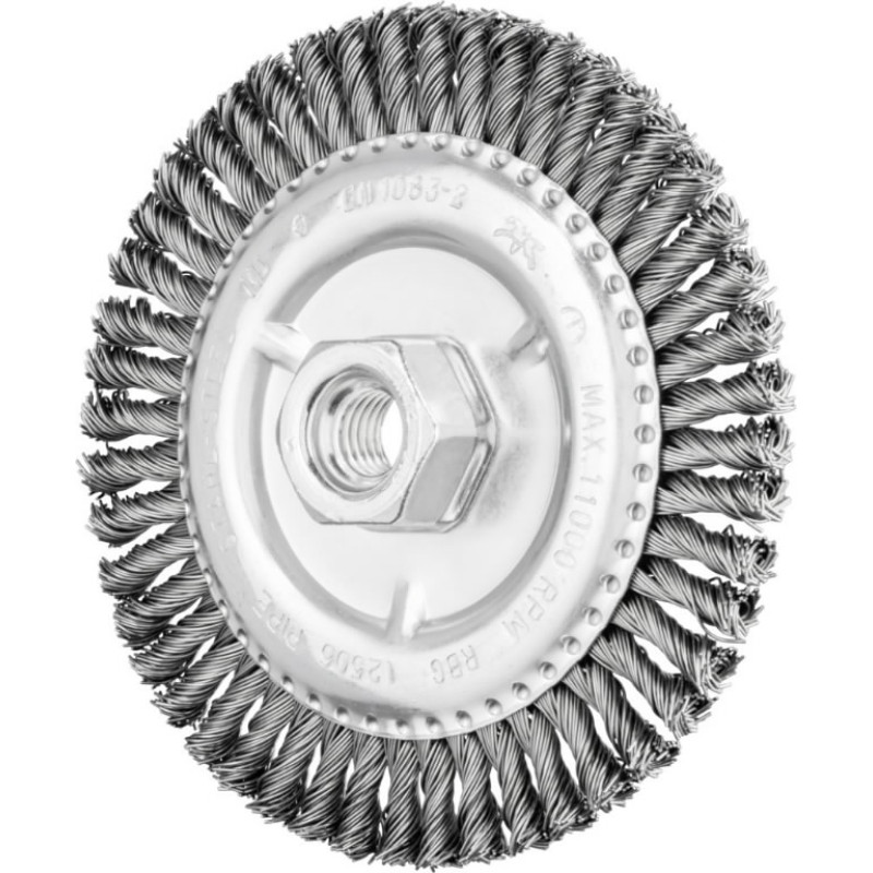 Pferd Diskveida drāšu birste vītā Pipe RBG Tērauda 125x6xM14 0,5mm, Pferd