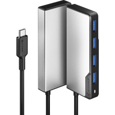 Alogic UCFUUA-SGR interfeisa centrmezgls USB 3.2 Gen 1 (3.1 Gen 1) Type-C 5000 Mbit/s Melns, Sudrabs