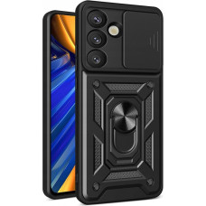 Hurtel Pancerne etui Hybrid Armor Camshield z podstawką i osłoną aparatu na Oppo F29 Pro 5G / A5 Pro 5G - czarne