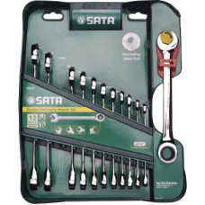 Sata KLUCZE PŁASKO-OCZKOWE Z PODWÓJNĄ GRZECHOTKĄ KOMPLET 12 elem.