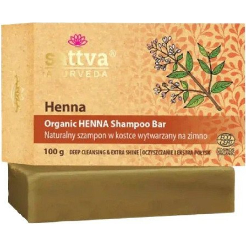 Davines SATTVA_Organiczny szampon w kostce z henną do włosów 100g