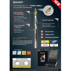 Exact Metāla urbis AdvancedLine HSS TiAIN-TIP 10gab. 5,0mm, Exact