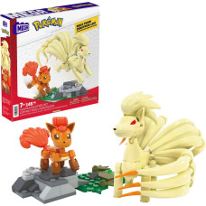 Mattel MEGA Pokémon Vulpix Evolution Set, construction toy with 2 poseable action figures