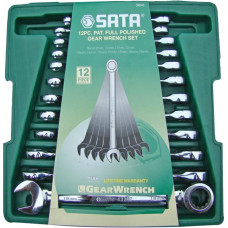 Sata KLUCZE PŁASKO-OCZKOWE Z GRZECHOTKĄ KOMPLET 12 elem.-