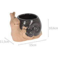 Progarden Porcelanowa doniczka ogrodowa, ślimak, 15 x 11 cm