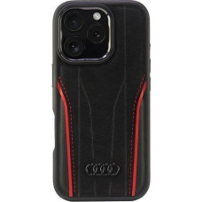 Audi Audi Genuine Leather MagSafe iPhone 16 Pro 6.3" czarno-czerwony/black-red hardcase AU-TPUPCMIP16P-R8/D3-RD