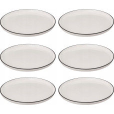Secret De Gourmet Talerze obiadowe porcelanowe ALIX, czarna obwódka, 6 sztuk x Ø 27 cm