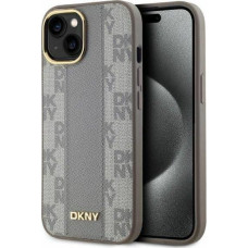 Dkny DKNY DKHMP15SPCPVSLE iPhone 15 6.1" beżowy/beige hardcase Leather Checkered Mono Pattern MagSafe