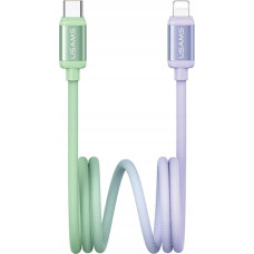 Usams Kabel USAMS Bicolor Series SJ757 PD 30W  USB-C/Lightning 1.2m zielono fioletowy