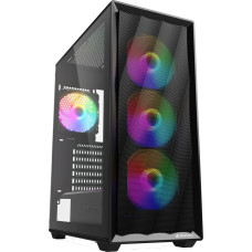 Sharkoon VK4 Rainbow, tower case black, tempered glass