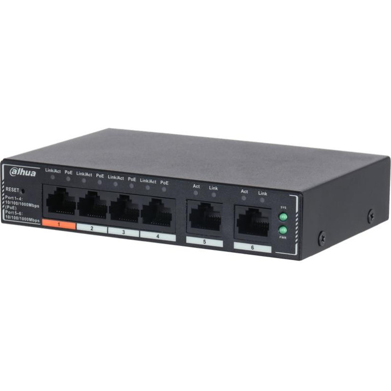 Dahua Technology Switch|DAHUA|DH-SG4006P|Type L2|PoE ports 4|60 Watts|SG4006P