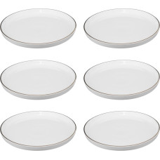 Secret De Gourmet Talerze deserowe porcelanowe SUBLIMA, złota obwódka, 6 sztuk x Ø 20 cm