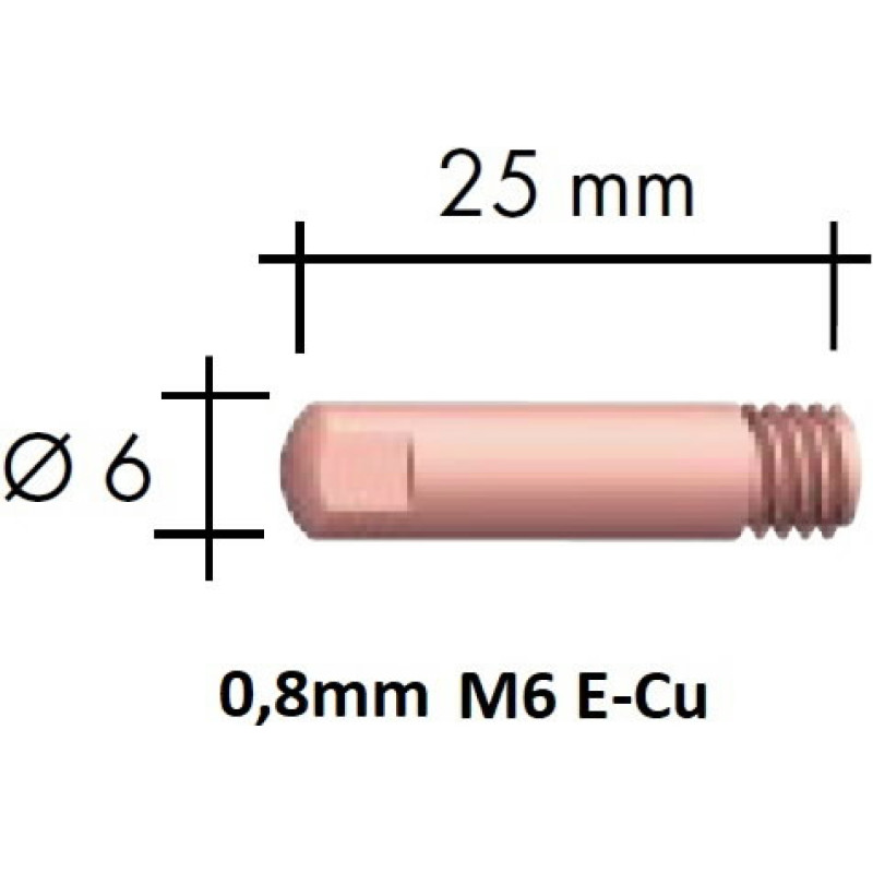 Binzel Kontaktdīze E-Cu M6x25x6-0,8mm, Binzel
