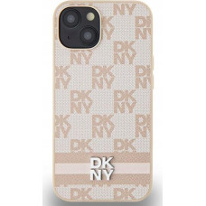 Dkny DKNY DKHCP15MPCPTSSP iPhone 15 Plus / 14 Plus 6.7" różowy/pink hardcase Leather Checkered Mono Pattern & Printed Stripes
