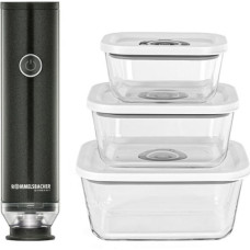 Rommelsbacher hand-held vacuum sealer starter set VAC 253/S anthracite, battery operated, with 3 glass containers