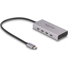 Delock DeLock USB 10 Gbps USB Type-C Hub with 4 x USB Type-C + 1 x USB Type-C PD 85 Watt, USB hub (gray)