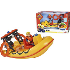 Simba-Dickie Simba Fireman Sam Neptune Boat with Figure, Toy Vehicle