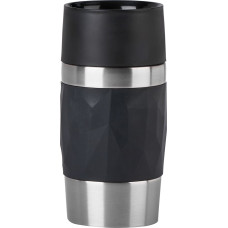 Emsa TRAVEL MUG Compact thermal mug (black/stainless steel, 0.3 liters, screw cap)