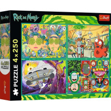 Trefl Puzzle Zakręcony świat Ricka i Morty'ego 4x250 elementów