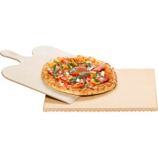 Rommelsbacher Pizza Stone / Bread Baking Stone Set PS 16 beige, 35 x 35 cm, with wooden shovel