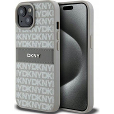 Dkny DKNY DKHCP15SPRTHSLE iPhone 15 / 14 / 13 6.1" beżowy/beige hardcase Leather Mono Stripe & Metal Logo