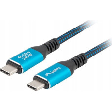 Lanberg KABEL USB-C M/M USB4 2M 240W 8K 60HZ CZARNO-NIEBIESKI LANBERG