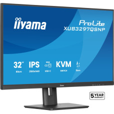 Iiyama ProLite XUB3297QSNP-B1, LED monitor - 32 -  black (matt), WQHD, IPS, USB-C dock, KVM switch, RJ45, 100Hz panel