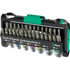 Wera Tool-Check Automotive 1, bit set black/green, 38 pieces, including 1/4" bit ratchet