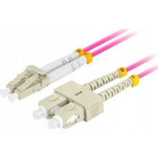 Lanberg Patchcord światłowodowy Lanberg MM LC/UPC-SC/UPC DUPLEX 3.0MM OM4 50/125 LSZH 1m fioletowy