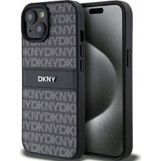 Dkny DKNY DKHCP15SPRTHSLK iPhone 15 / 14 / 13 6.1" czarny/black hardcase Leather Mono Stripe & Metal Logo