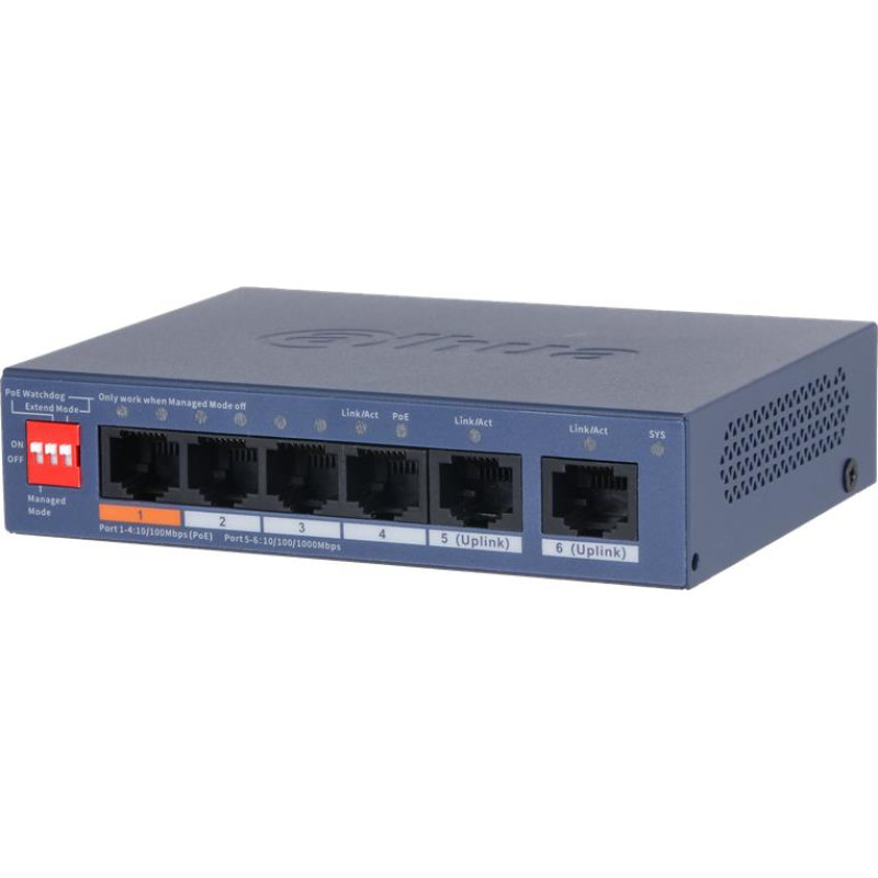 Dahua Technology Switch|DAHUA|DH-CS4006-4ET2GT-60|Type L2|PoE ports 4|CS4006-4ET2GT-60